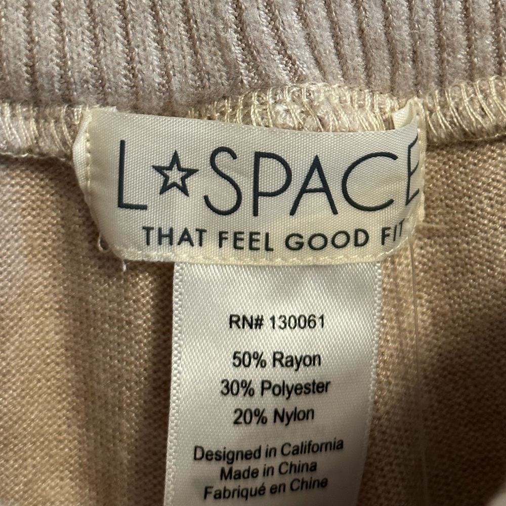 NEW L*Space Sleeping In High Rise Full Length Pant Sweatpants Oat Cream Women’s - Picture 7 of 9